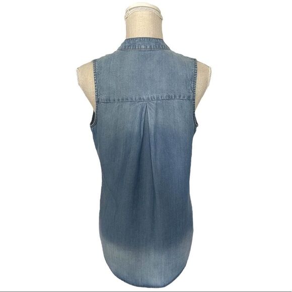 Anthropologie Cloth & Stone Chambray Buttondown Tank Size XS - Picture 3 of 15